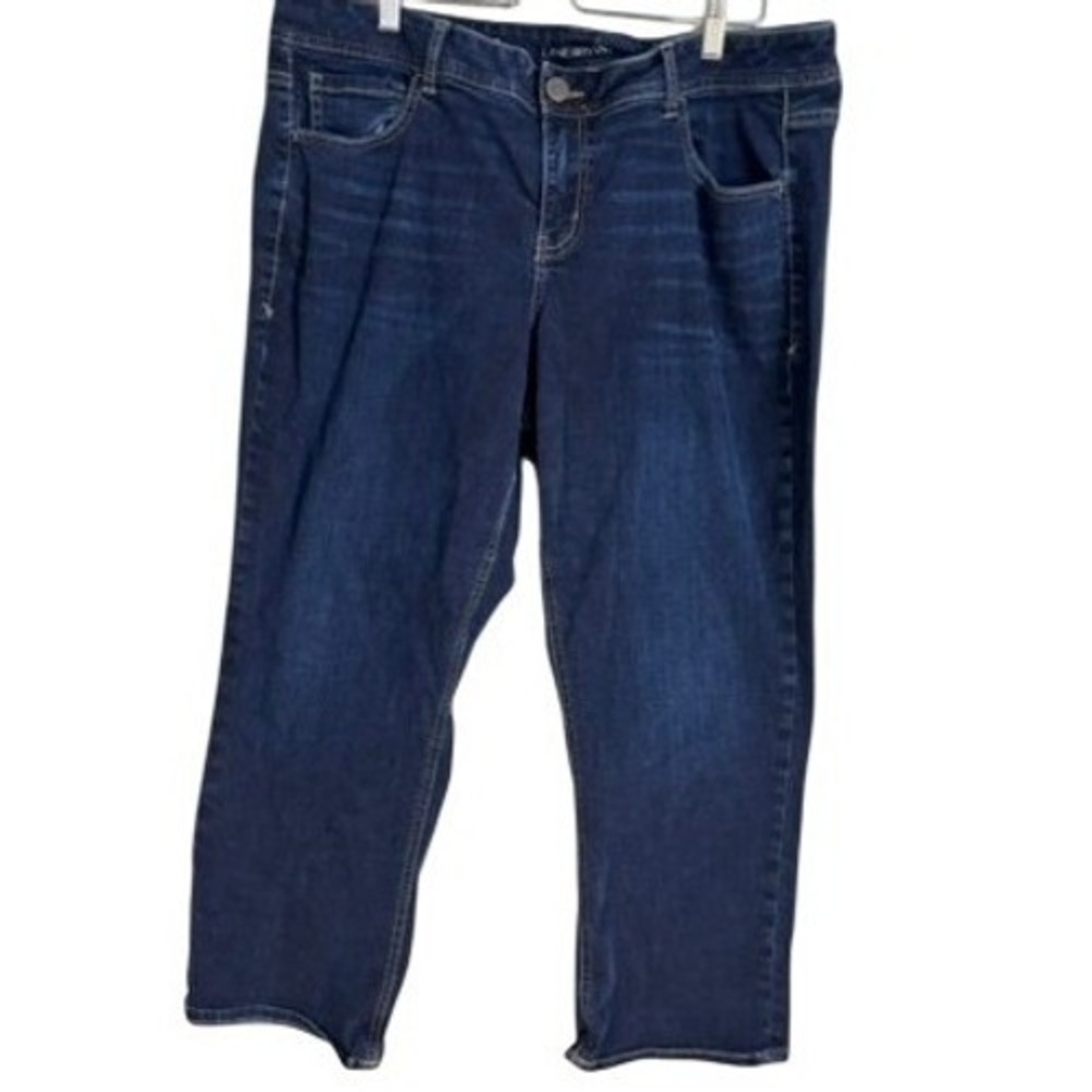 Lane Bryant Women Dark Wash Crop Jeans Size 18 Stretch Denim